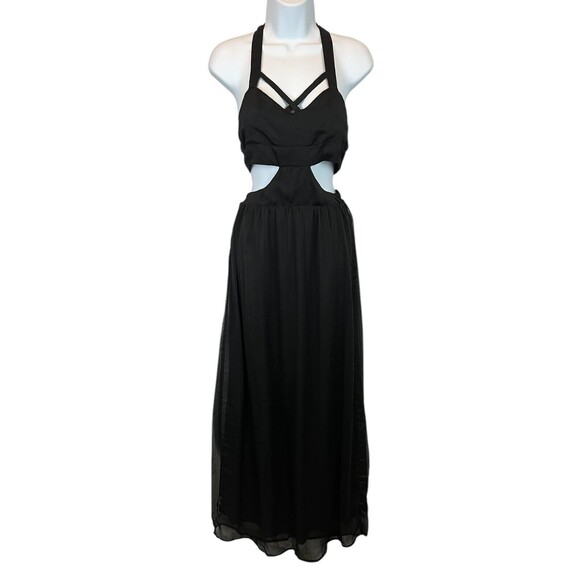 Tobi Sexy Cut-out T-Back Maxi Dress  Size S  Black  Whimsygoth Night Out Hoco - Picture 1 of 8